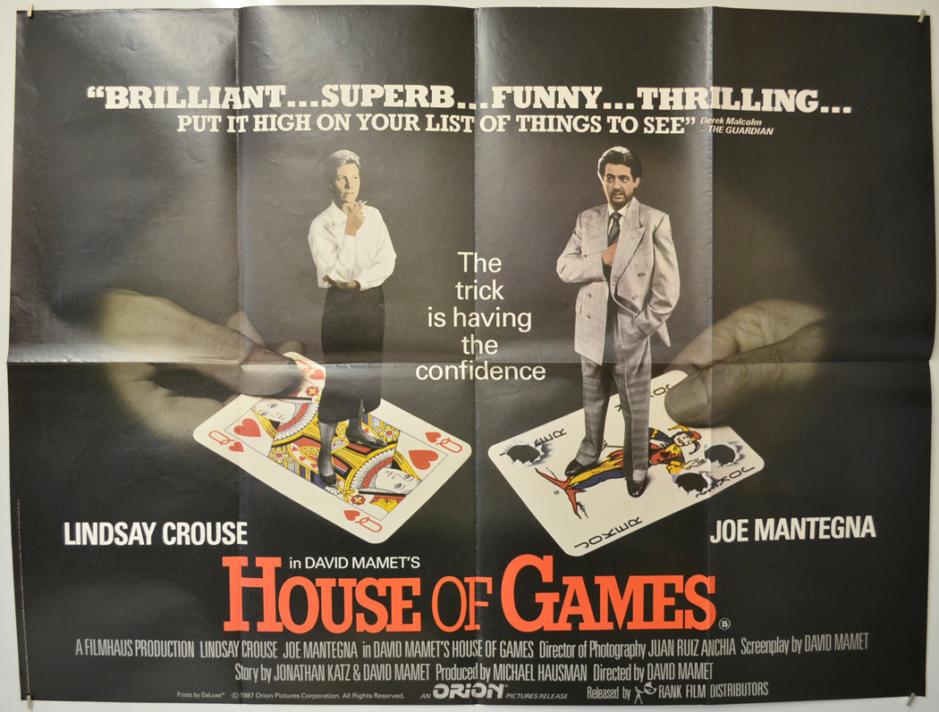 House Of Games Original Quad Poster - Film Poster - Movie Poster