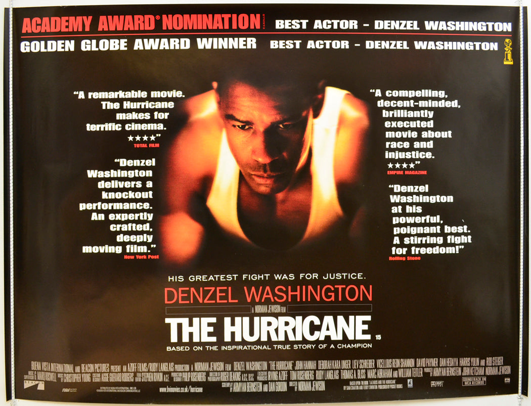The Hurricane Original Quad Poster - Film Poster - Movie Poster
