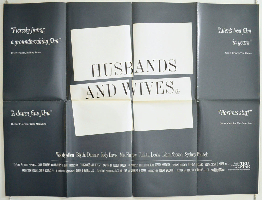 Husbands And Wives (Grey Background Version) Original British Quad Poster - Film Poster - Movie Poster