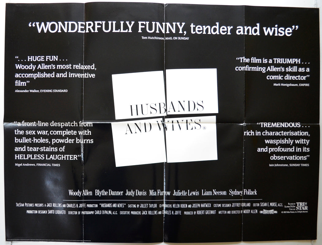 Husbands And Wives (Reviews Version) Original Quad Poster - Film Poster - Movie Poster