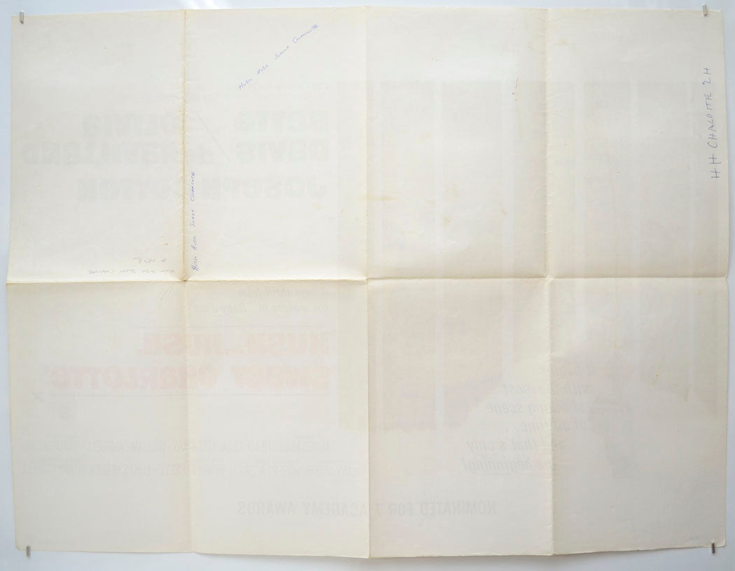 HUSH HUSH SWEET CHARLOTTE (Back) Cinema Quad Movie Poster