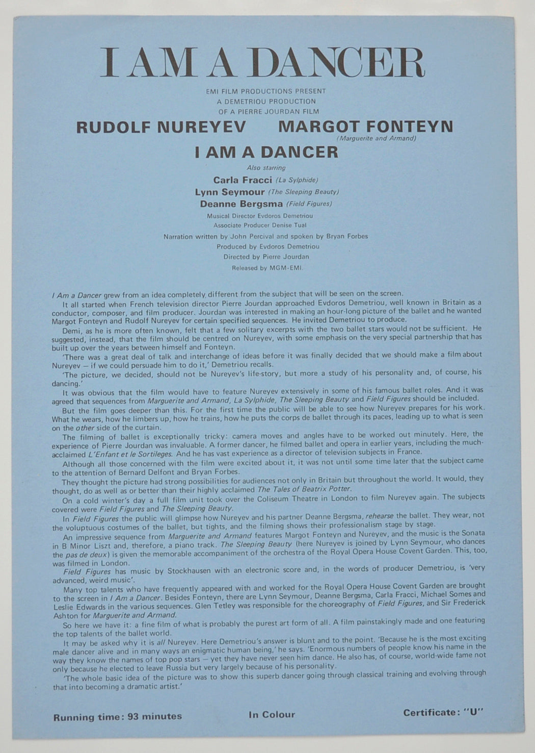 I AM A DANCER Cinema Exhibitors Campaign Pressbook - SYNOPSIS