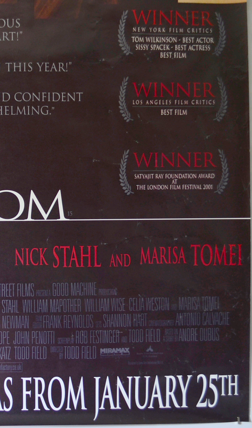 IN THE BEDROOM (Bottom Right) Cinema 4 Sheet Movie Poster