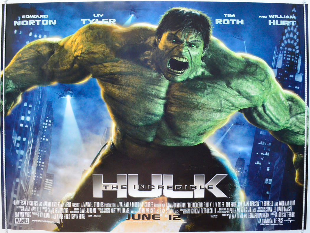 The Incredible Hulk Original British Quad Poster - Film Poster - Movie Poster