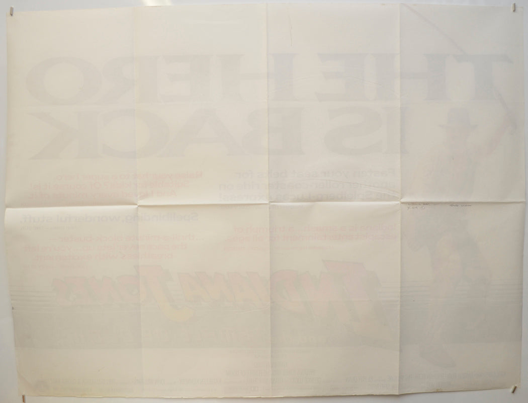 INDIANA JONES AND THE TEMPLE OF DOOM (Back) Cinema Quad Movie Poster