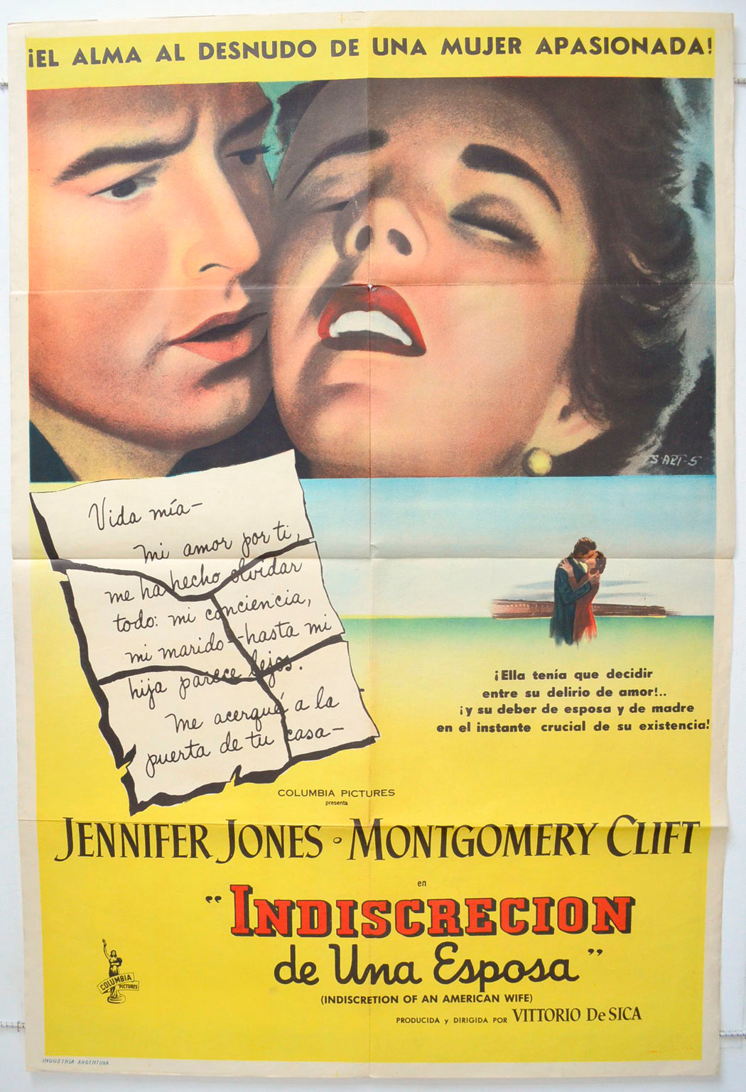 Indiscretion Of An American Wife (a.k.a. Indiscrecion de Una Esposa) Original Argentine One Sheet Poster - Movie Poster