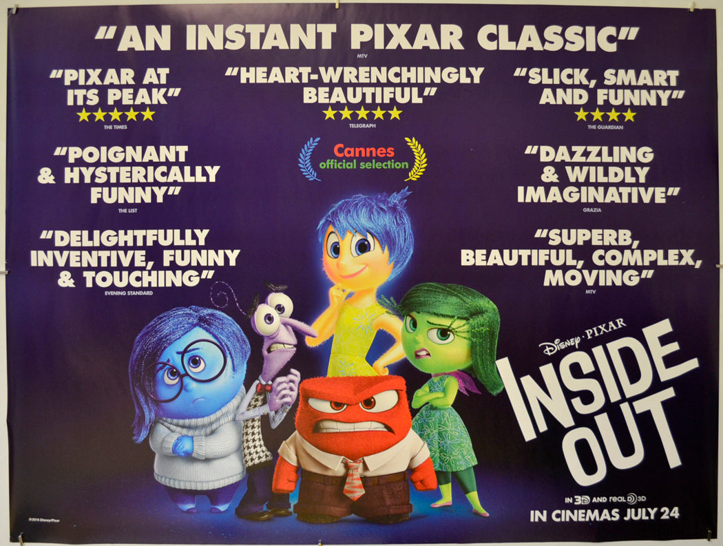 Inside Out (Reviews Version) Original Quad Poster - Film Poster - Movie Poster