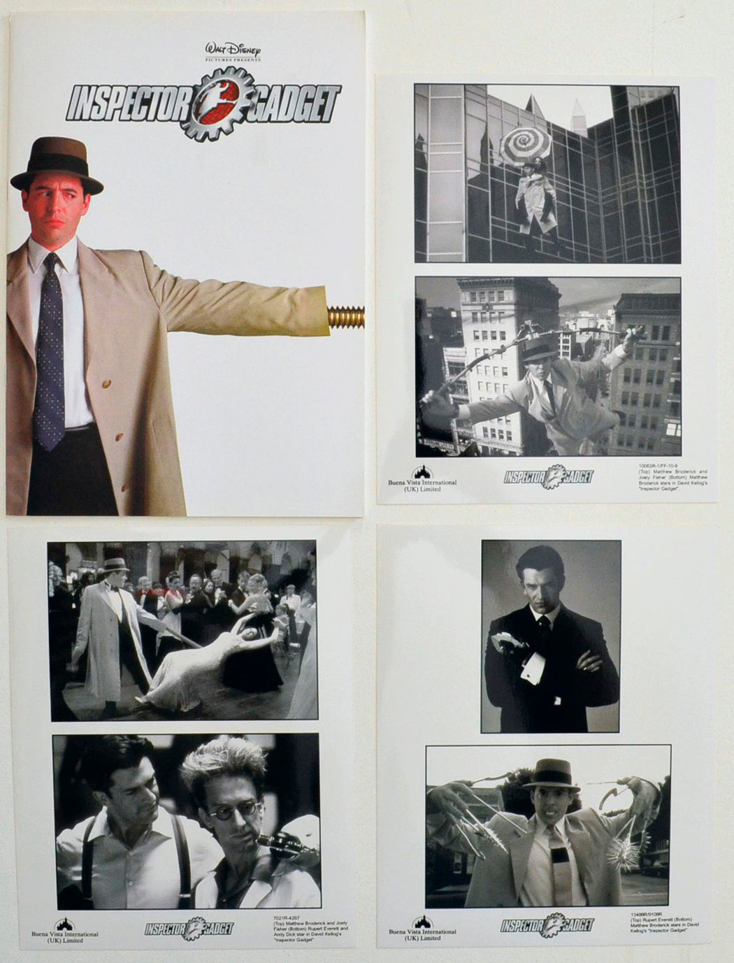 Inspector Gadget Original Cinema Exhibitors Press Kit (3 Black & White Press Stills + 20 Page Production Information Brochure)