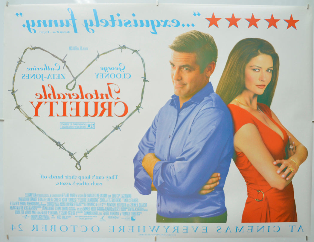 INTOLERABLE CRUELTY (Back) Cinema Quad Movie Poster