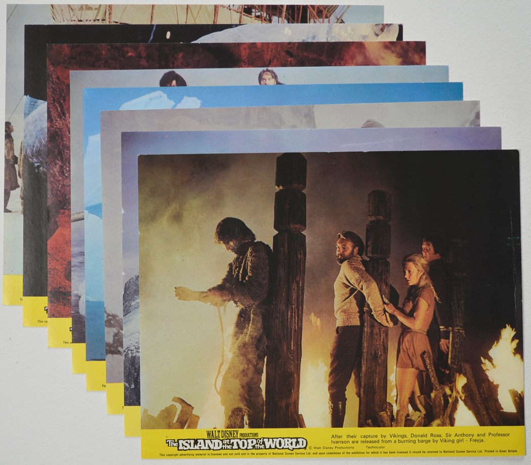 THE ISLAND AT THE TOP OF THE WORLD (Full View) Cinema Set of Colour FOH Stills / Lobby Cards