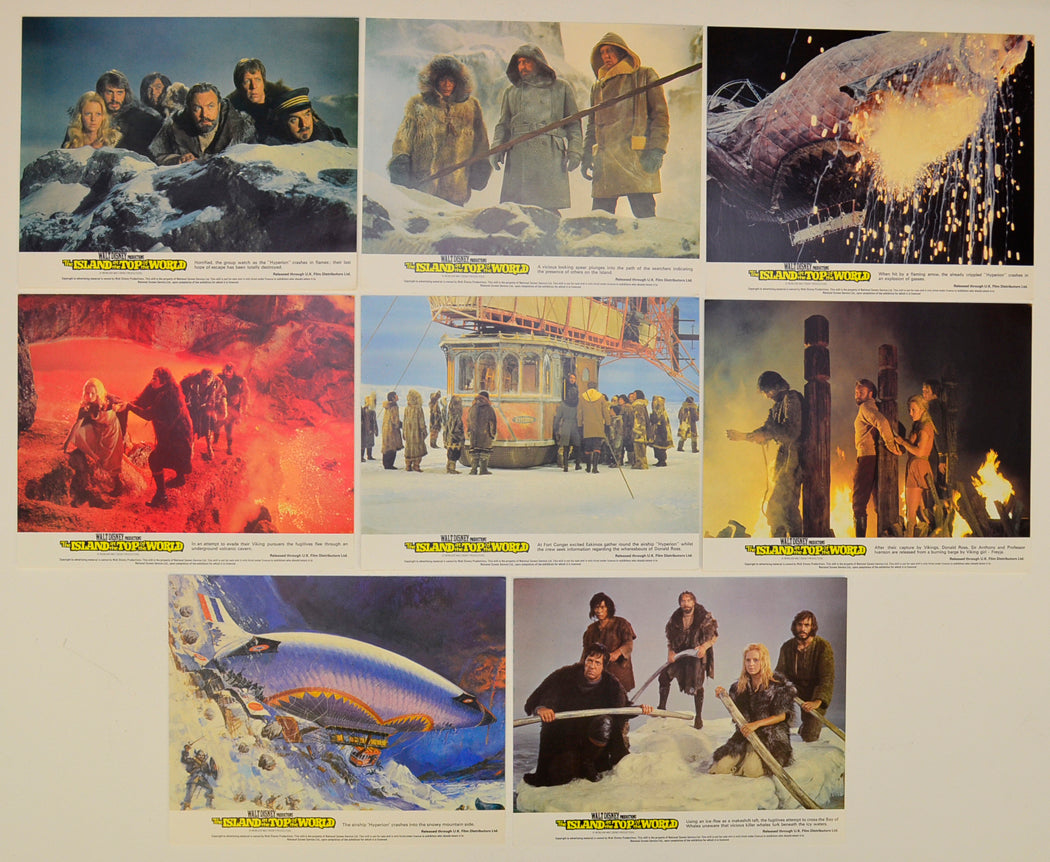 The Island At The Top Of The World Set of 8 Original Lobby Cards / Colour Front Of House Stills