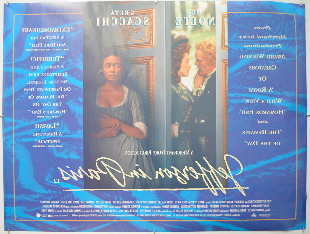 JEFFERSON IN PARIS (Back) Cinema Quad Movie Poster