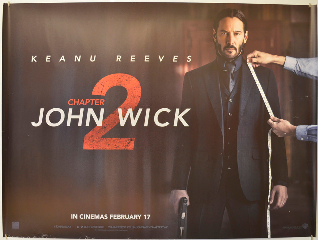 John Wick: Chapter 2 (Teaser / Advance Version) Original Quad Poster - Film Poster - Movie Poster