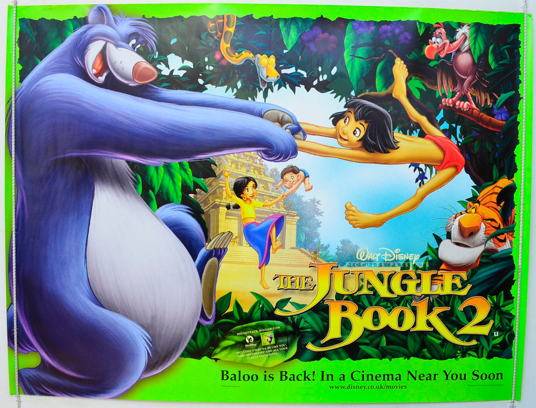 The Jungle Book 2 (Teaser / Advance Version) Original British Quad Poster - Film Poster - Movie Poster