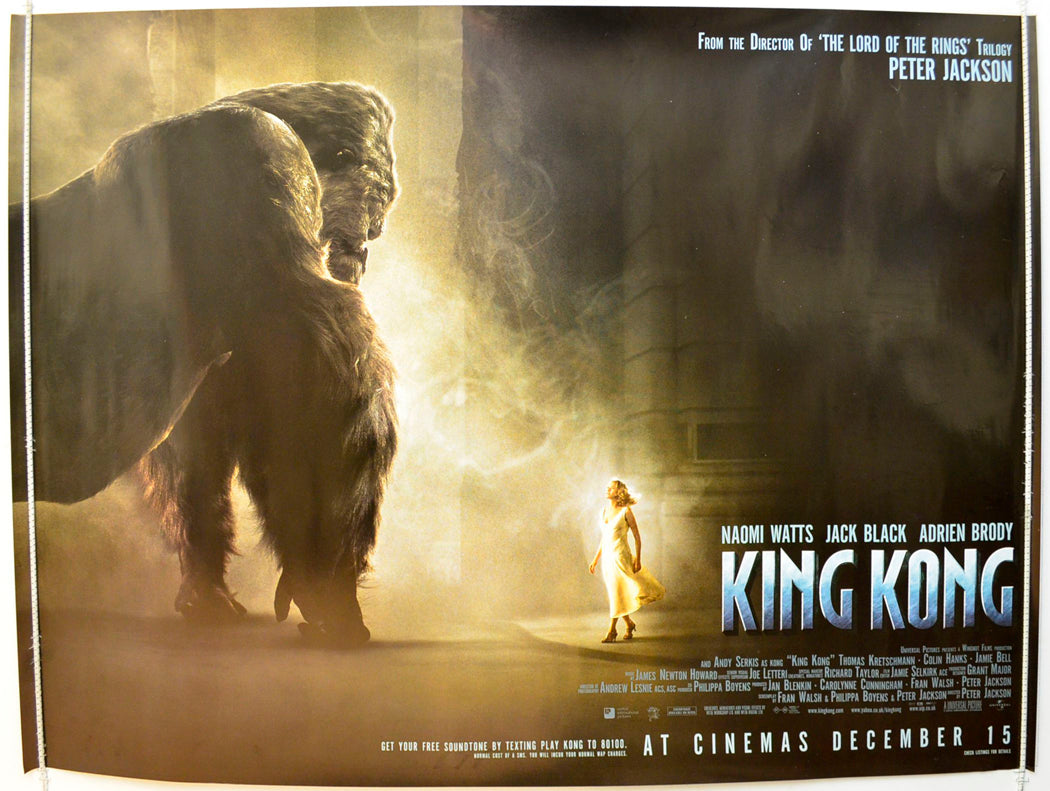 King Kong (Teaser / Advance Version) Original British Quad Poster - Film Poster - Movie Poster