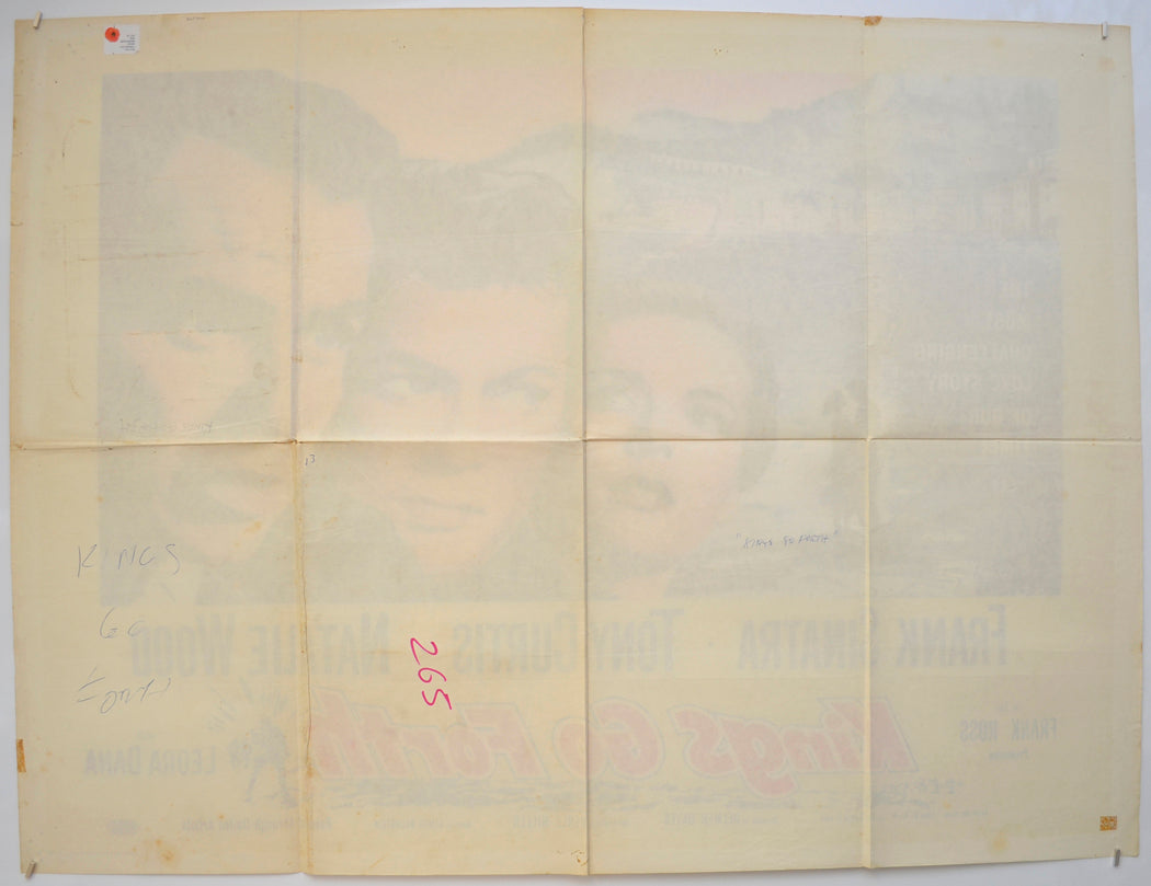 KINGS GO FORTH (Back) Cinema Quad Movie Poster