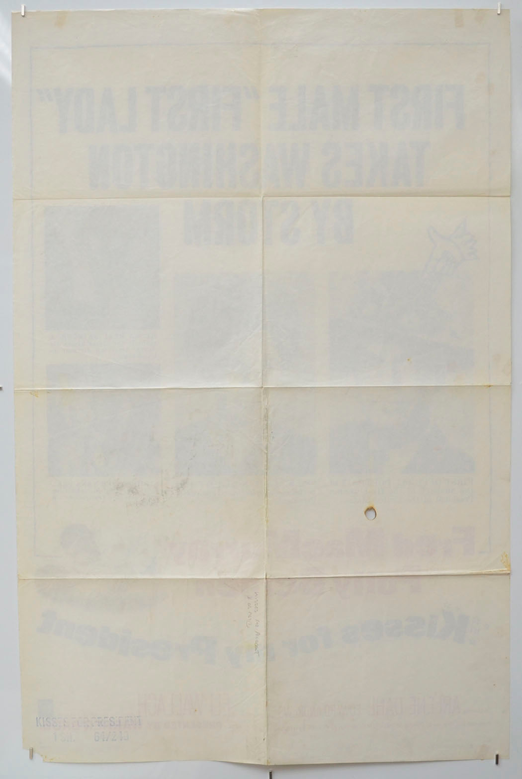 KISSES FOR MY PRESIDENT (Back) Cinema One Sheet Movie Poster