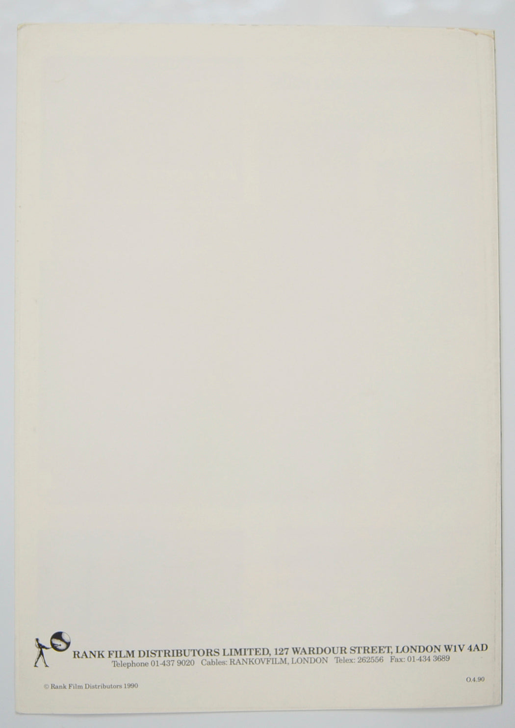 THE KRAYS Cinema Exhibitors Campaign Pressbook - BACK