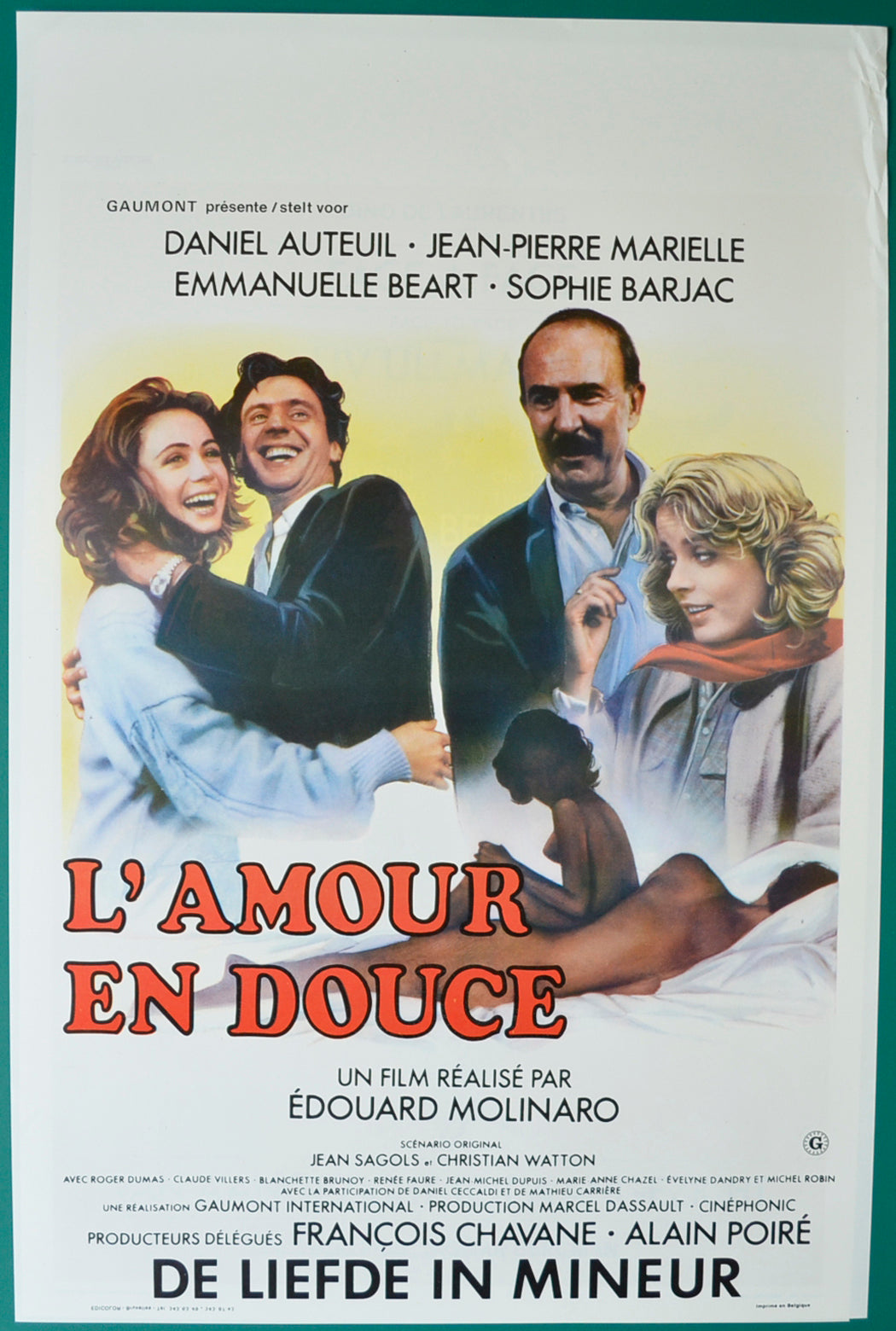 L'amour en douce (Belgian Dutch Title - De liefde in mieur) Original Belgian Poster - Film Poster - Movie Poster