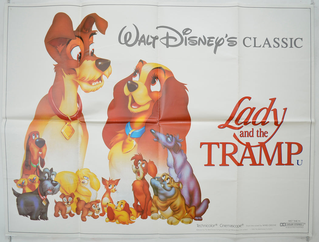 Lady And The Tramp (1986 re-release poster) Original Quad Poster - Film Poster - Movie Poster
