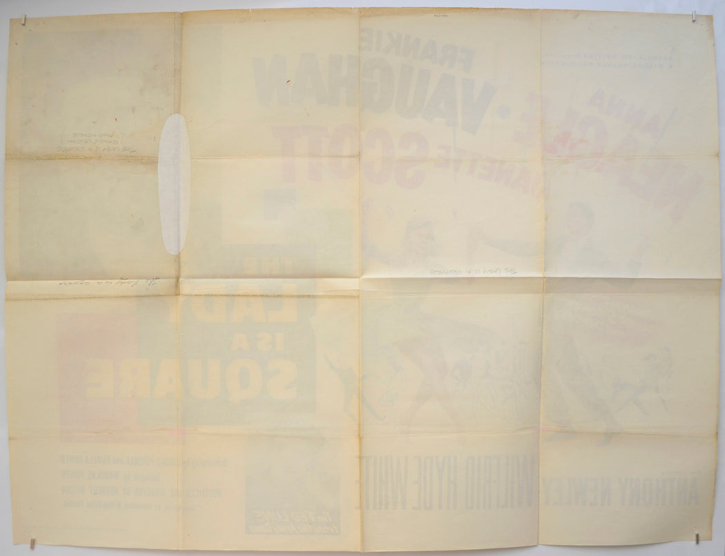 THE LADY IS A SQUARE (Back) Cinema Quad Movie Poster