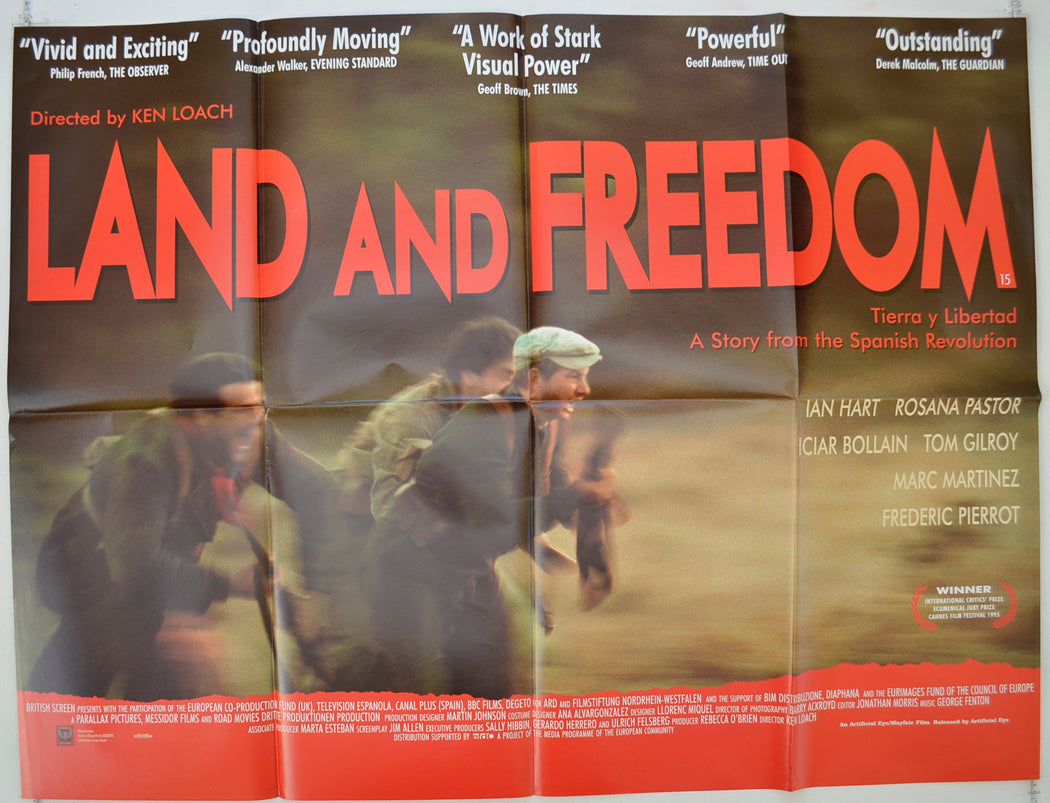 Land And Freedom Original Quad Poster - Film Poster - Movie Poster