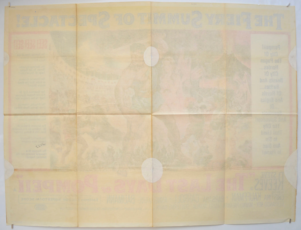 THE LAST DAYS OF POMPEII (Back) Cinema Quad Movie Poster