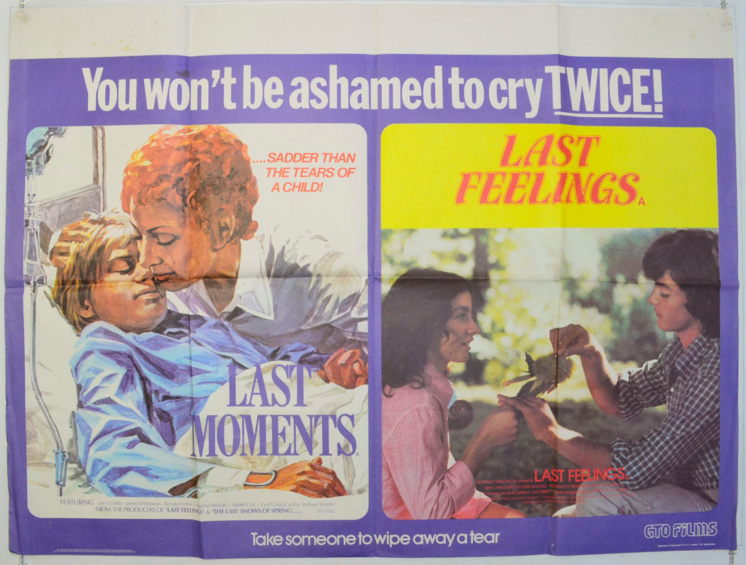 Last Moments / Last Feelings (Double Bill) Original British Quad Poster - Film Poster - Movie Poster