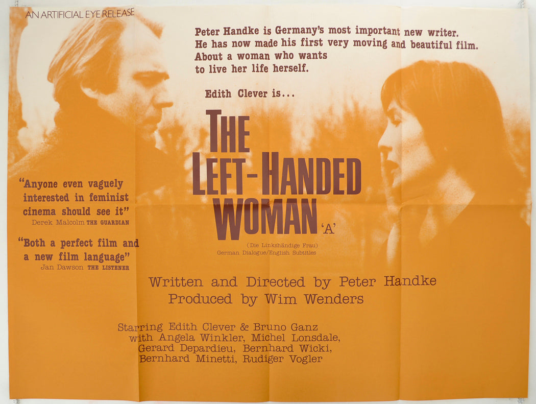 “Left Handed Woman” (a.k.a. Die linkshändige Frau) Original Quad Poste