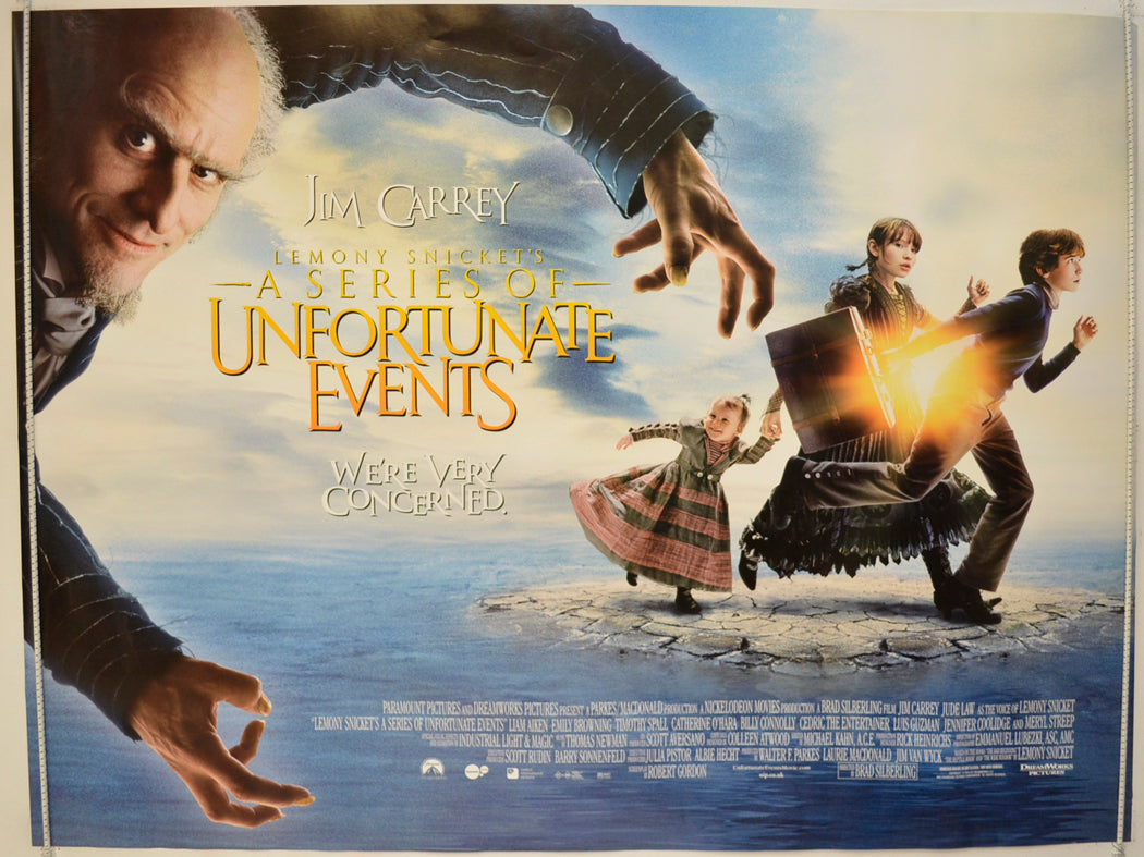 Lemony Snicket's : A Series Of Unfortunate Events Original Quad Poster - Film Poster - Movie Poster