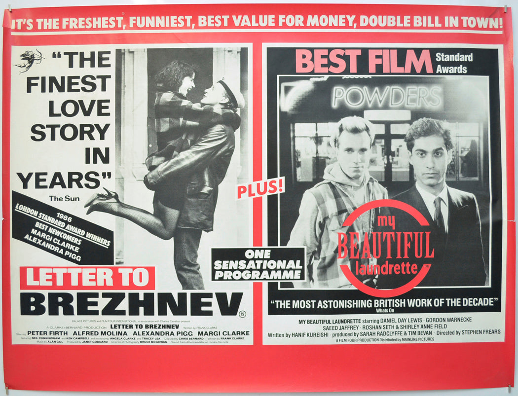 Letter To Brezhnev / My Beautiful Laundrette (Double Bill) Original Quad Poster - Film Poster - Movie Poster