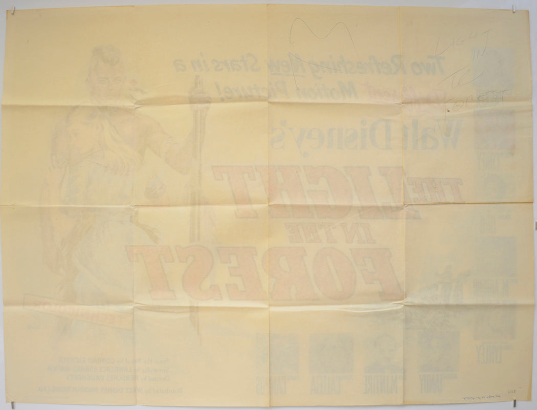 THE LIGHT IN THE FOREST (Back) Cinema Quad Movie Poster