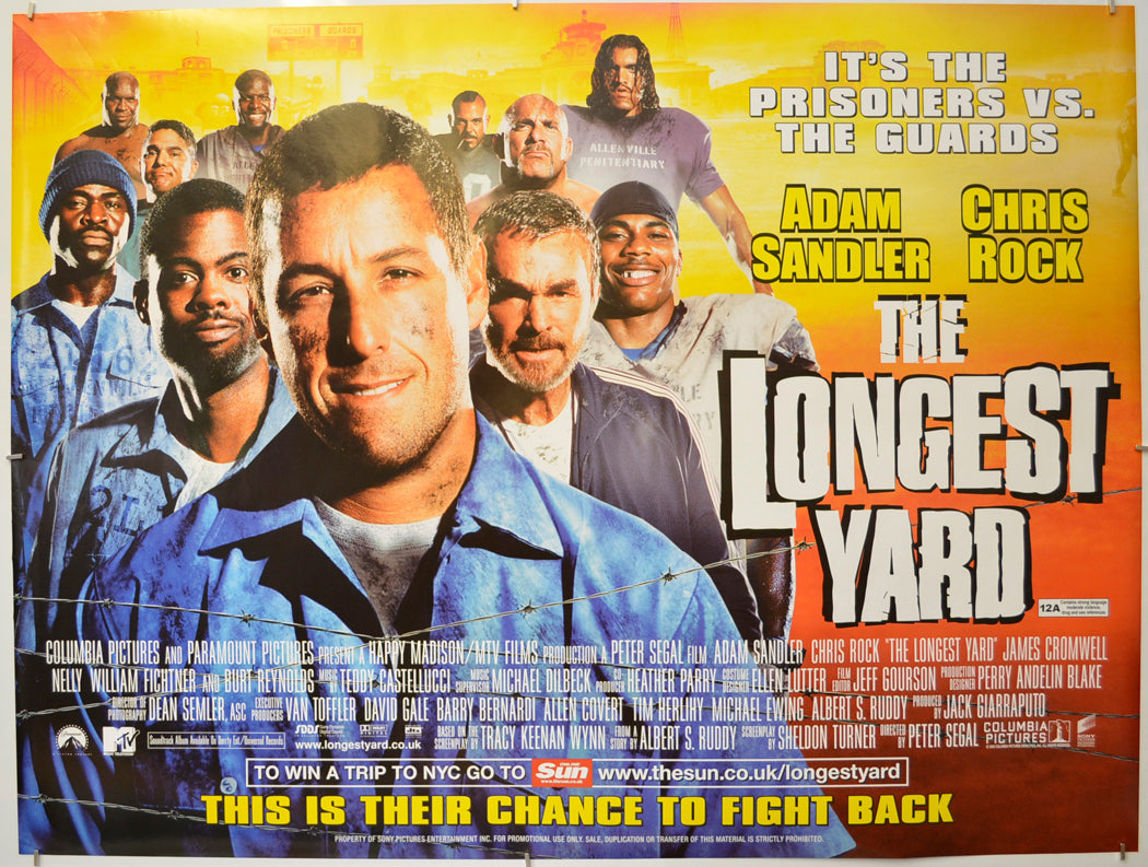 The Longest Yard Original Quad Poster - Film Poster - Movie Poster