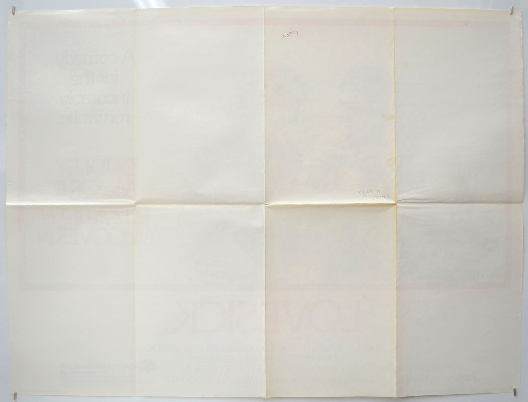 LOVESICK (Back) Cinema Quad Movie Poster