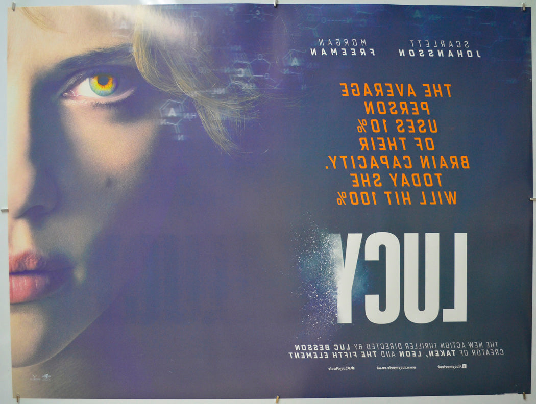 Lucy (Back) Cinema Quad Movie Poster