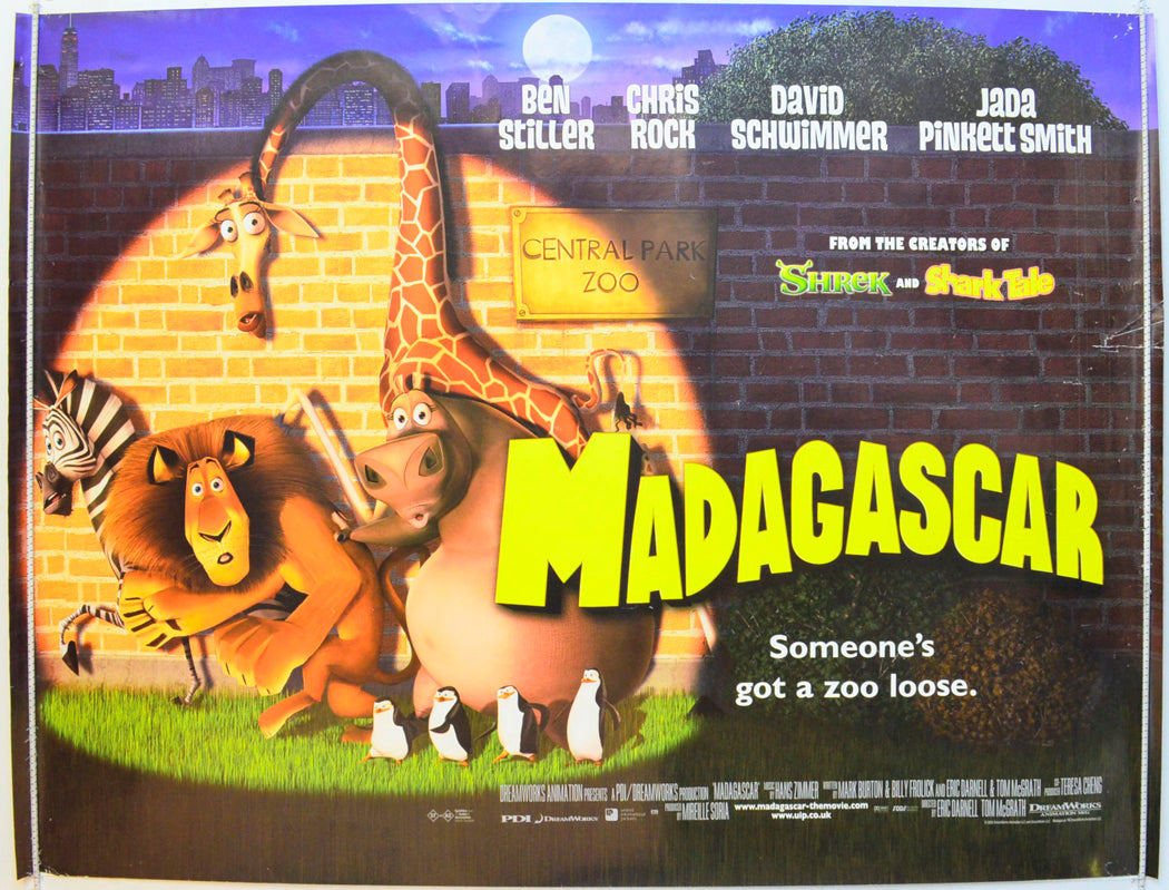 Madagascar (Teaser / Advance Version) Original British Quad Poster - Film Poster - Movie Poster
