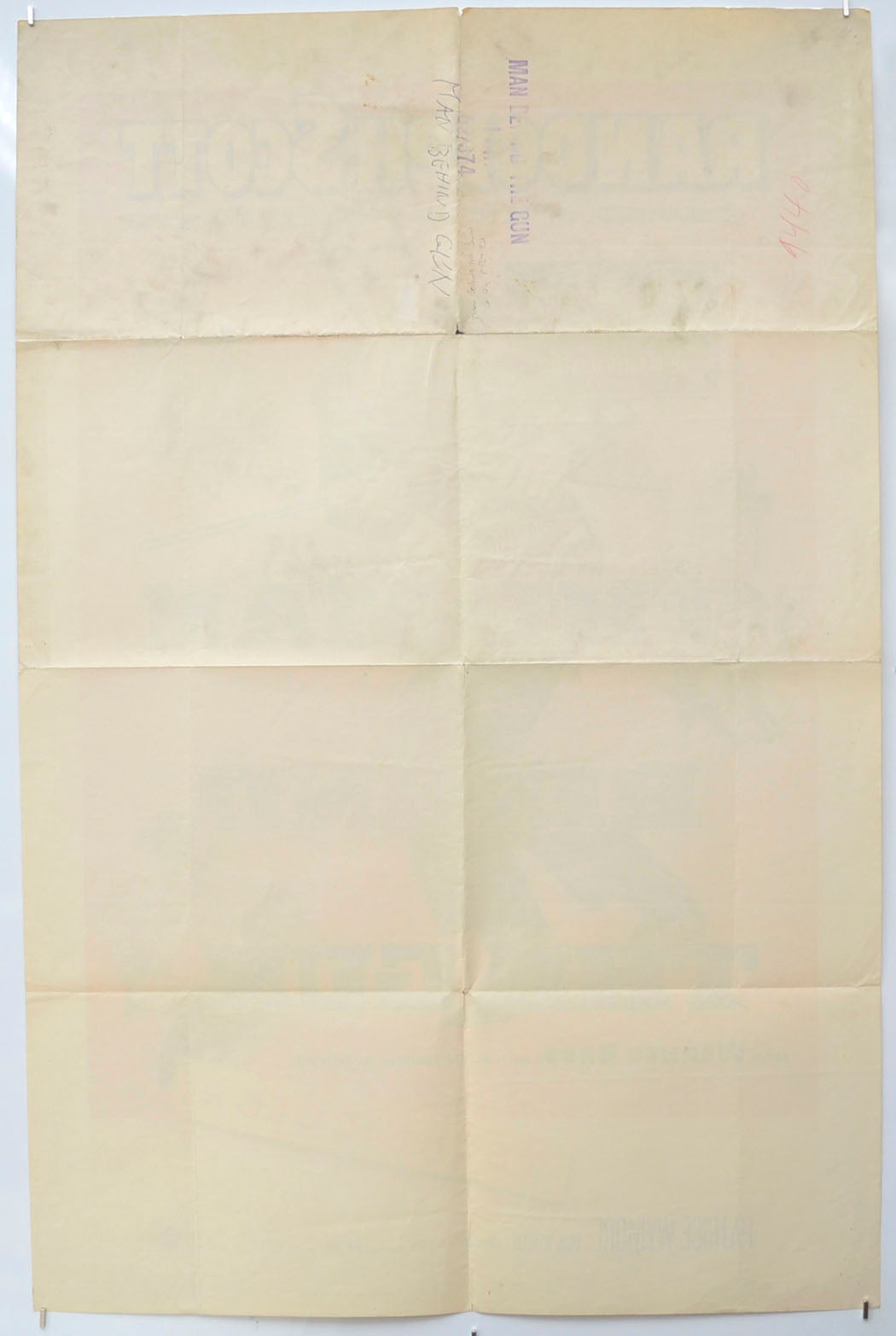 THE MAN BEHIND THE GUN (Back) Cinema One Sheet Movie Poster