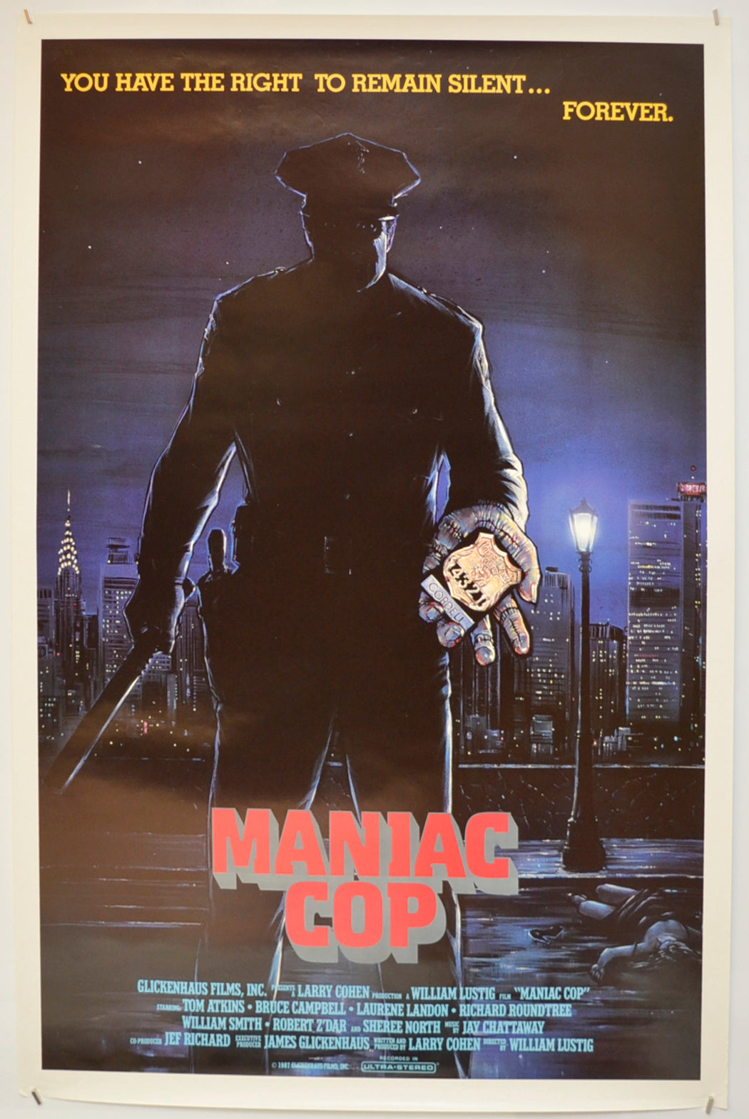 Maniac Cop Original One Sheet Poster Film Poster Movie Poster maniac-cop-original-one-sheet-poster-film-poster-movie-poster