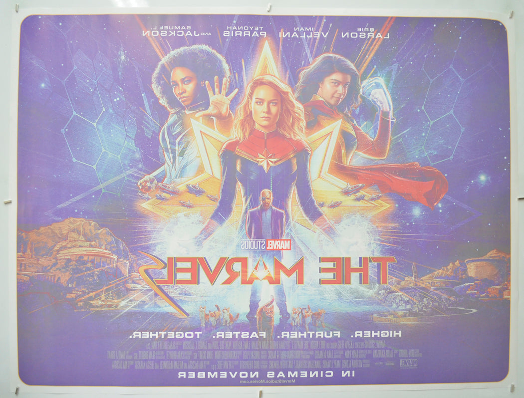 THE MARVELS (Back) Cinema Quad Movie Poster