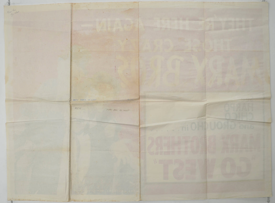 MARX BROTHERS – GO WEST (Back) Cinema Quad Movie Poster