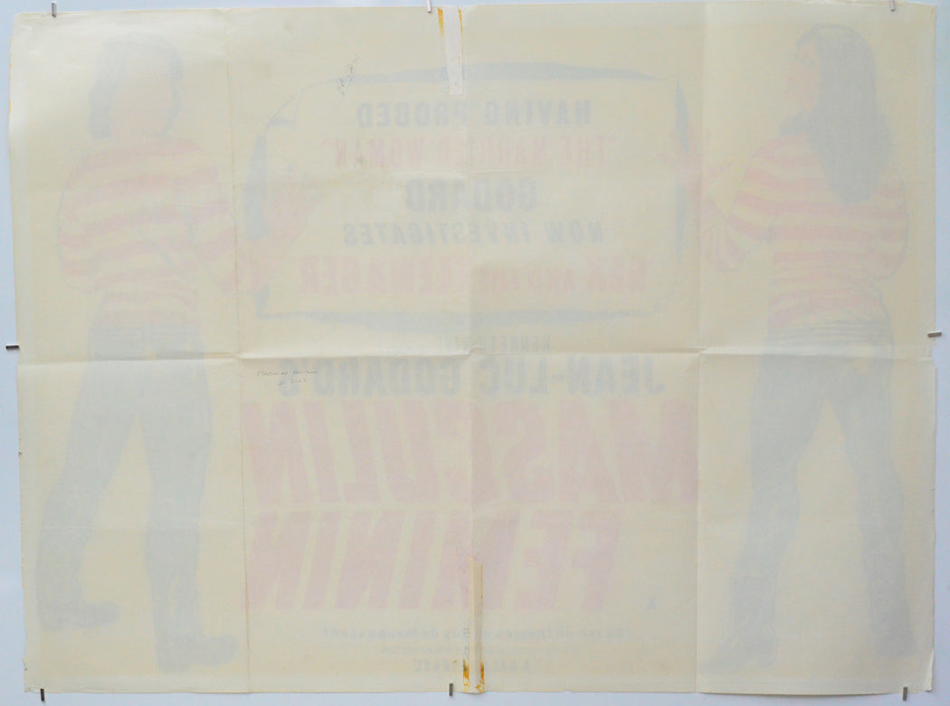 Masculin Feminin (Back) Cinema Quad Movie Poster