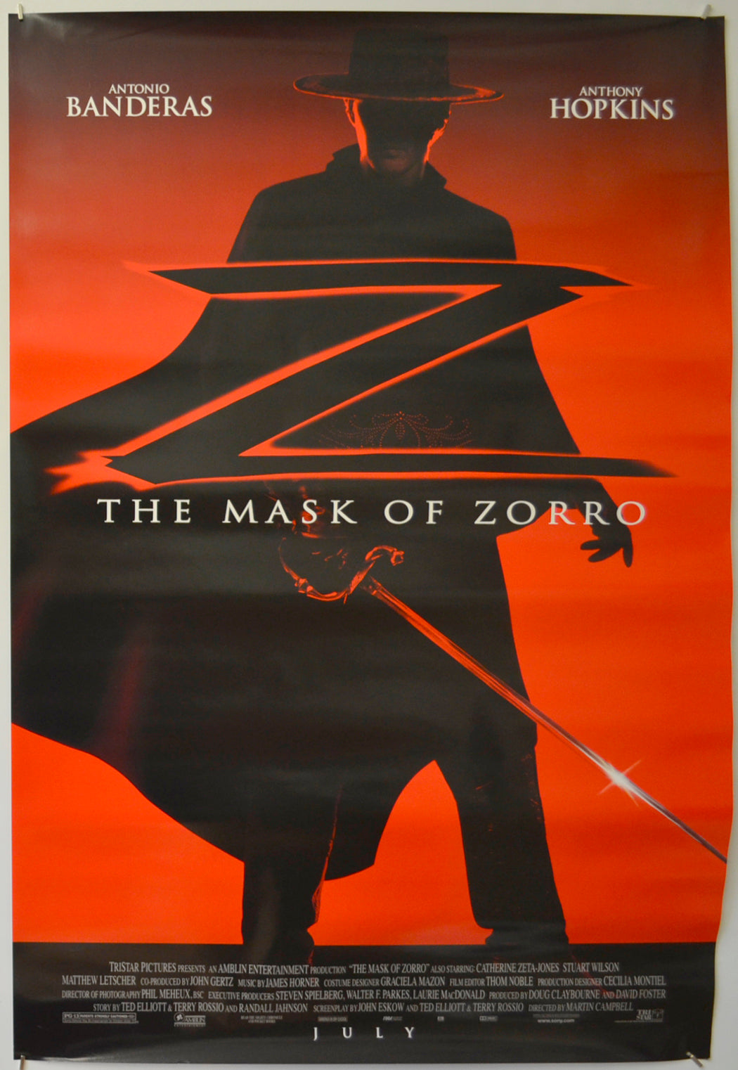 The Mask Of Zorro (Teaser / Advance Version) Original One Sheet Poster - Film Poster - Movie Poster
