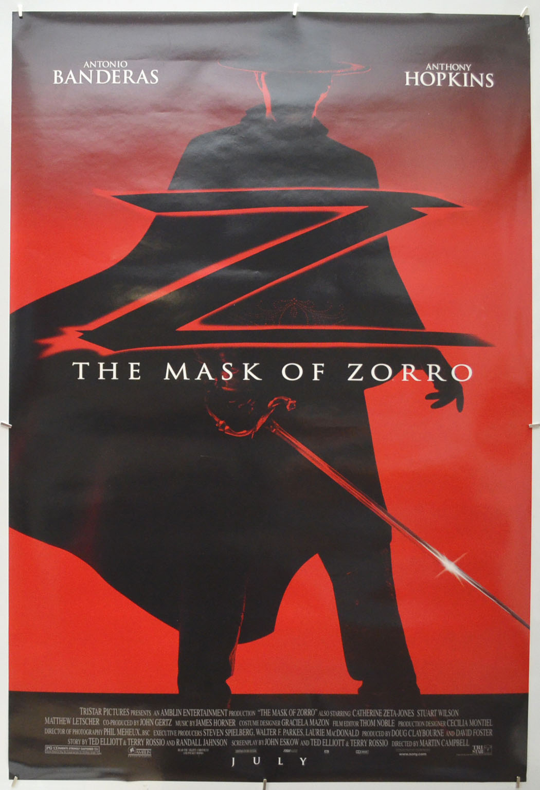 The Mask Of Zorro (Teaser / Advance Version) Original One Sheet Poster - Film Poster - Movie Poster