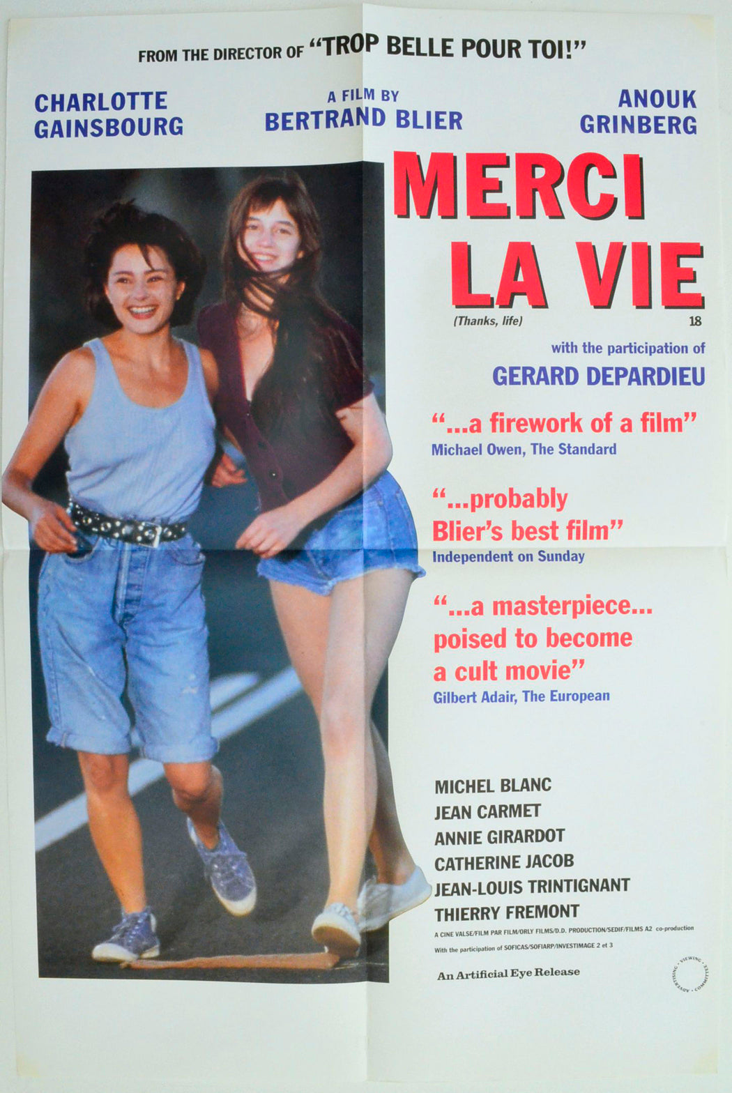 Merci La Vie (a.k.a. Thank You Life) Original Double Crown Poster - Film Poster - Movie Poster