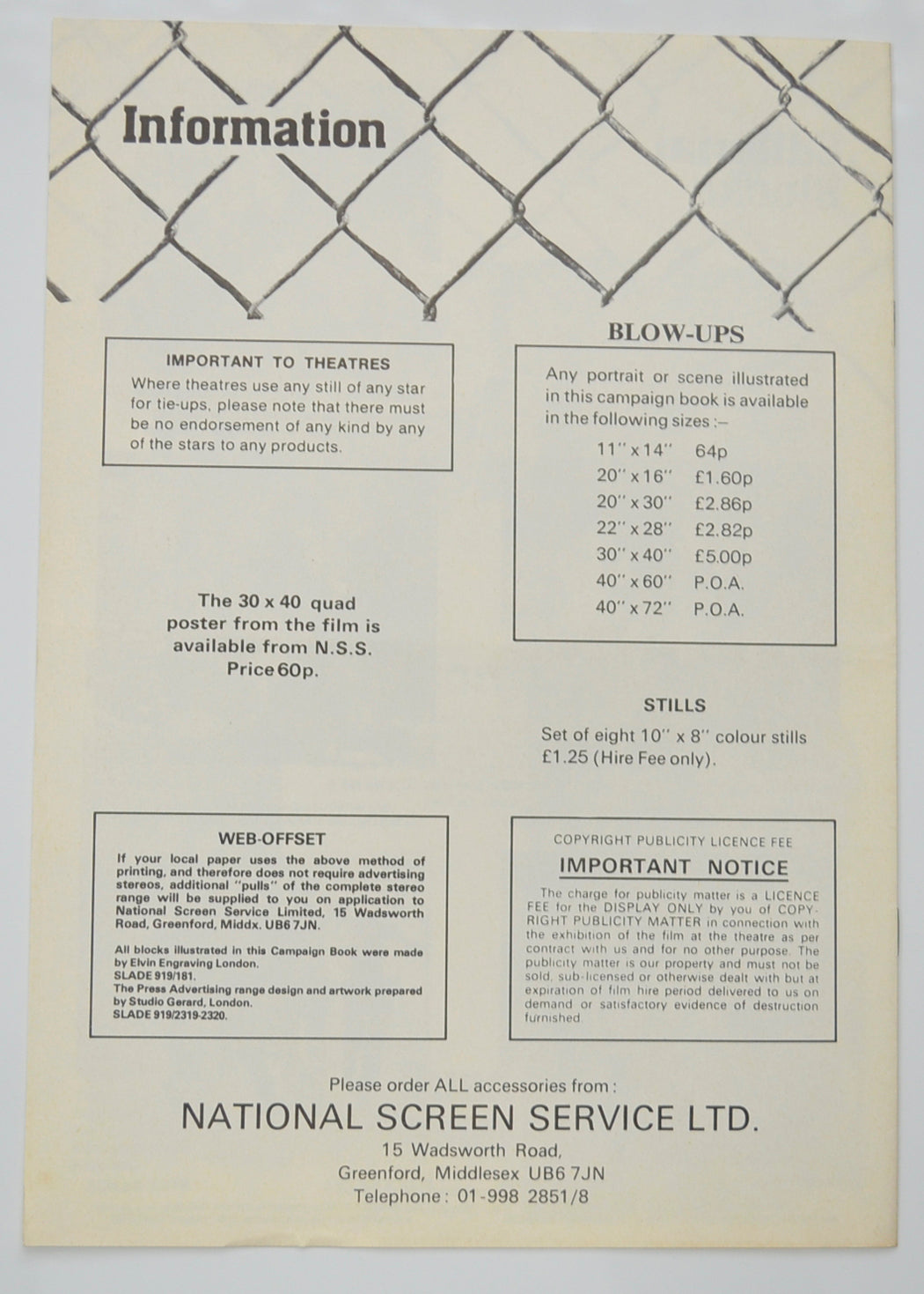 MIDNIGHT EXPRESS Cinema Exhibitors Campaign Pressbook - BACK