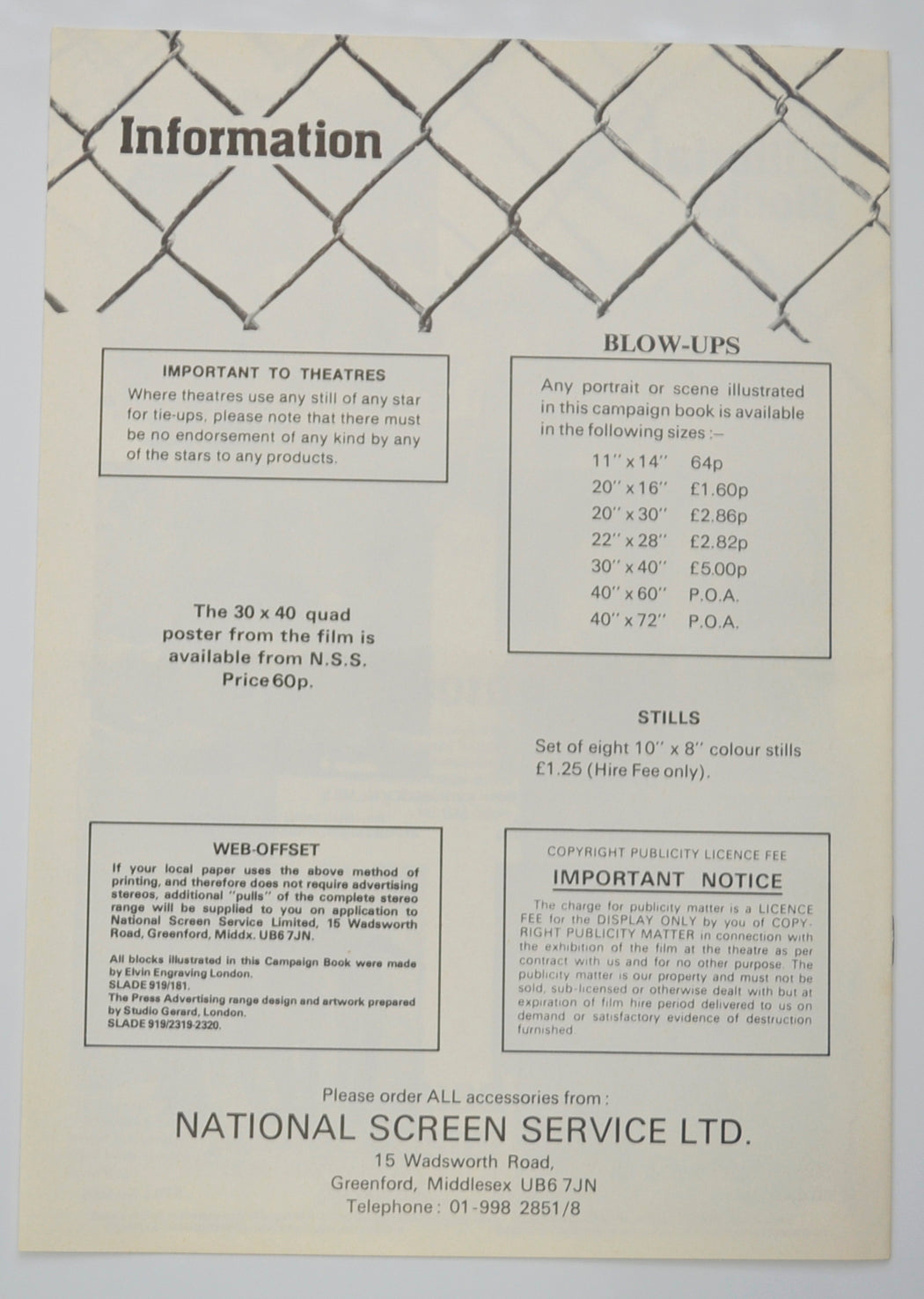 MIDNIGHT EXPRESS Cinema Exhibitors Campaign Pressbook - BACK