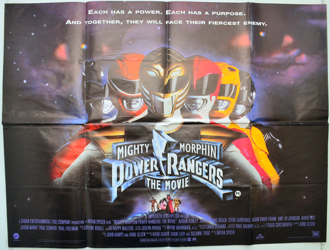 Mighty Morphin Power Rangers Original Quad Poster - Film Poster - Movie Poster