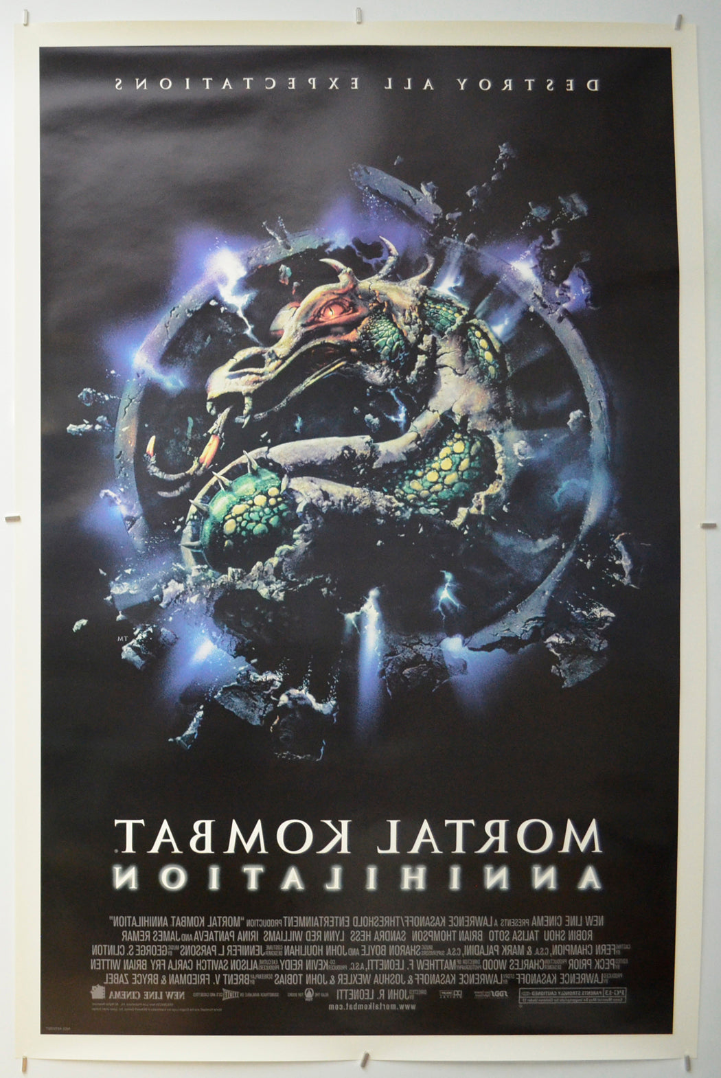 MORTAL KOMBAT ANNIHILATION (Back) Cinema One Sheet Movie Poster