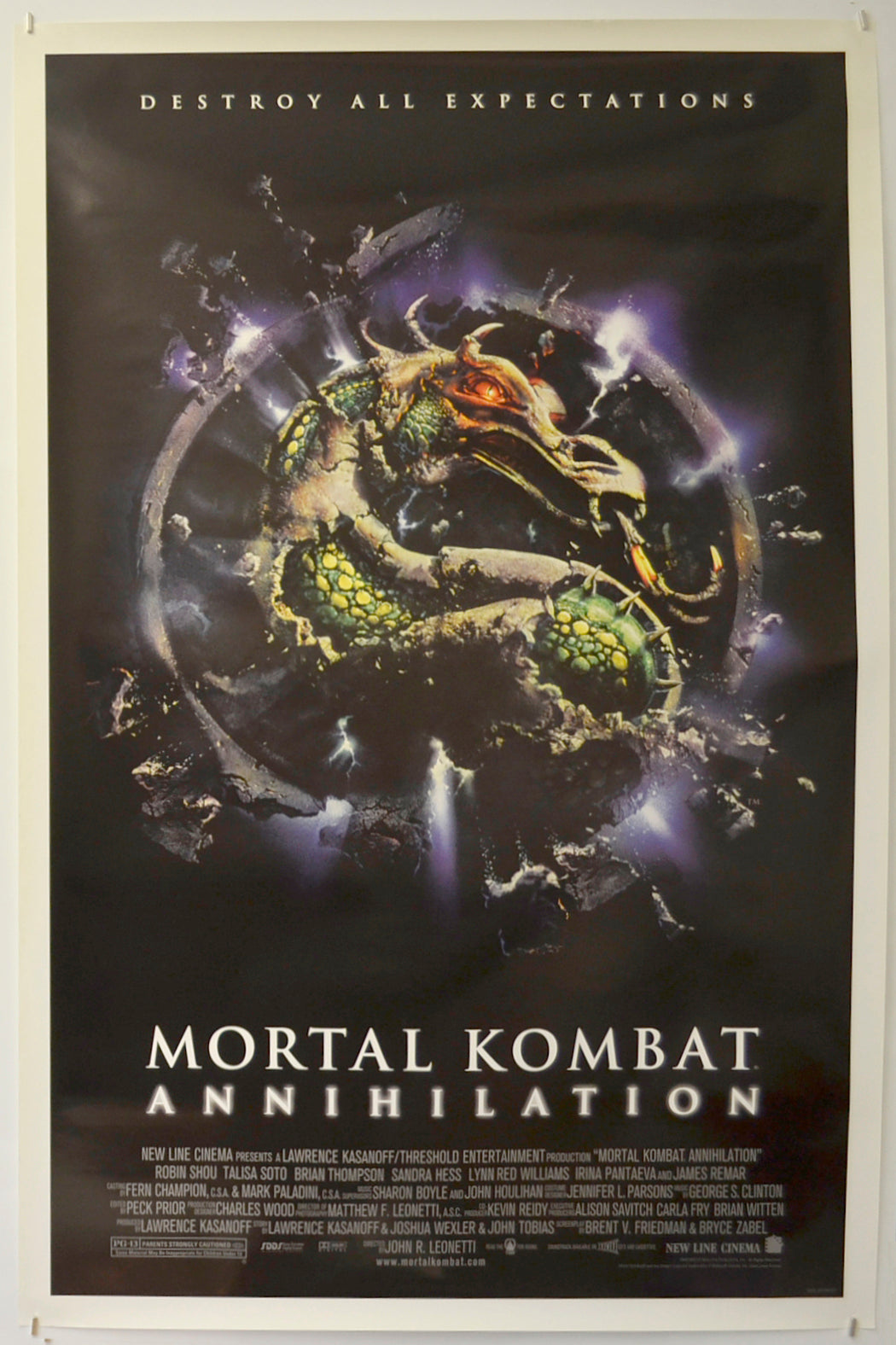 Mortal Kombat Annihilation Original One Sheet Poster - Film Poster - Movie Poster