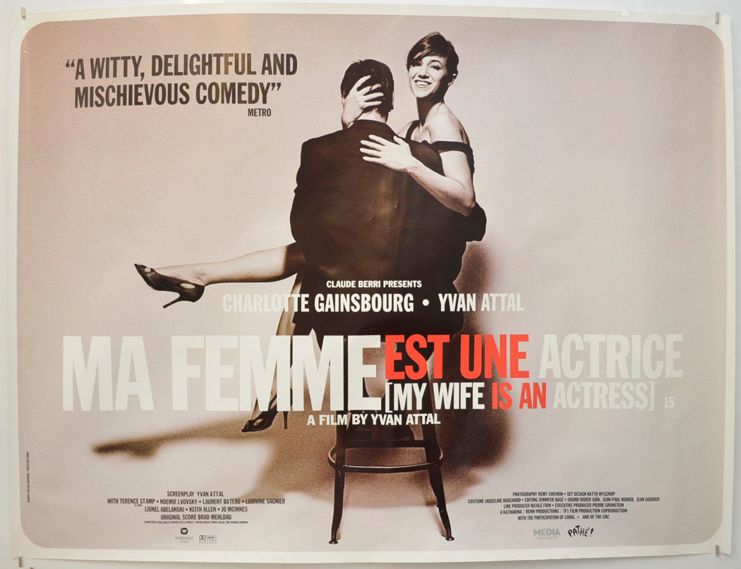 My Wife Is An Actress (Ma Femme Est Une Actrice) Original Quad Poster - Film Poster - Movie Poster